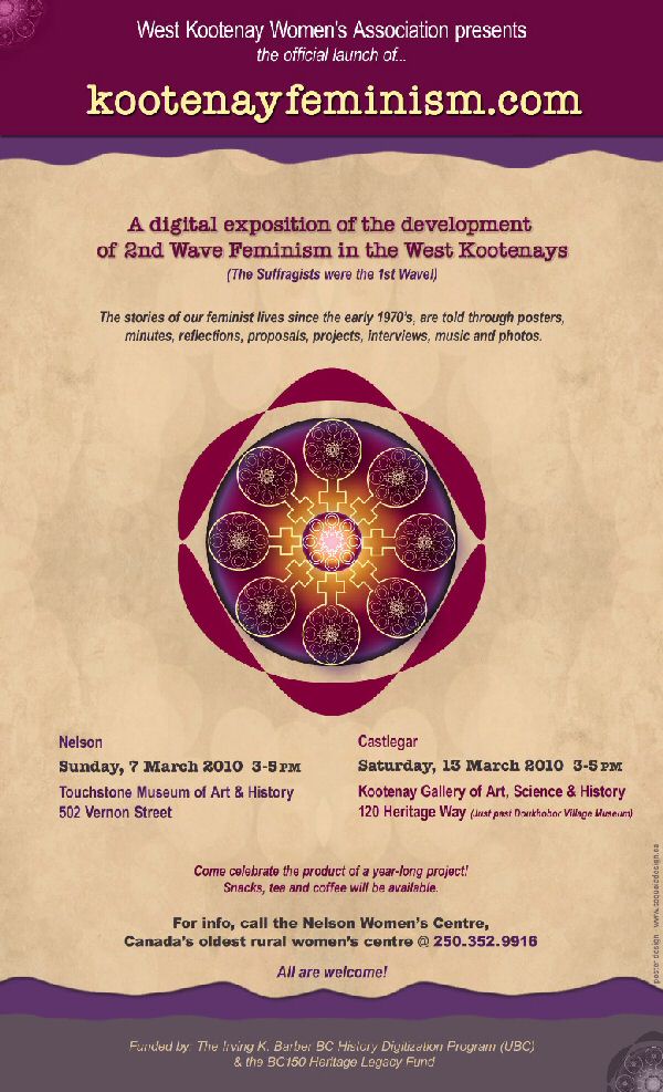 Kootenay Feminism launch poster